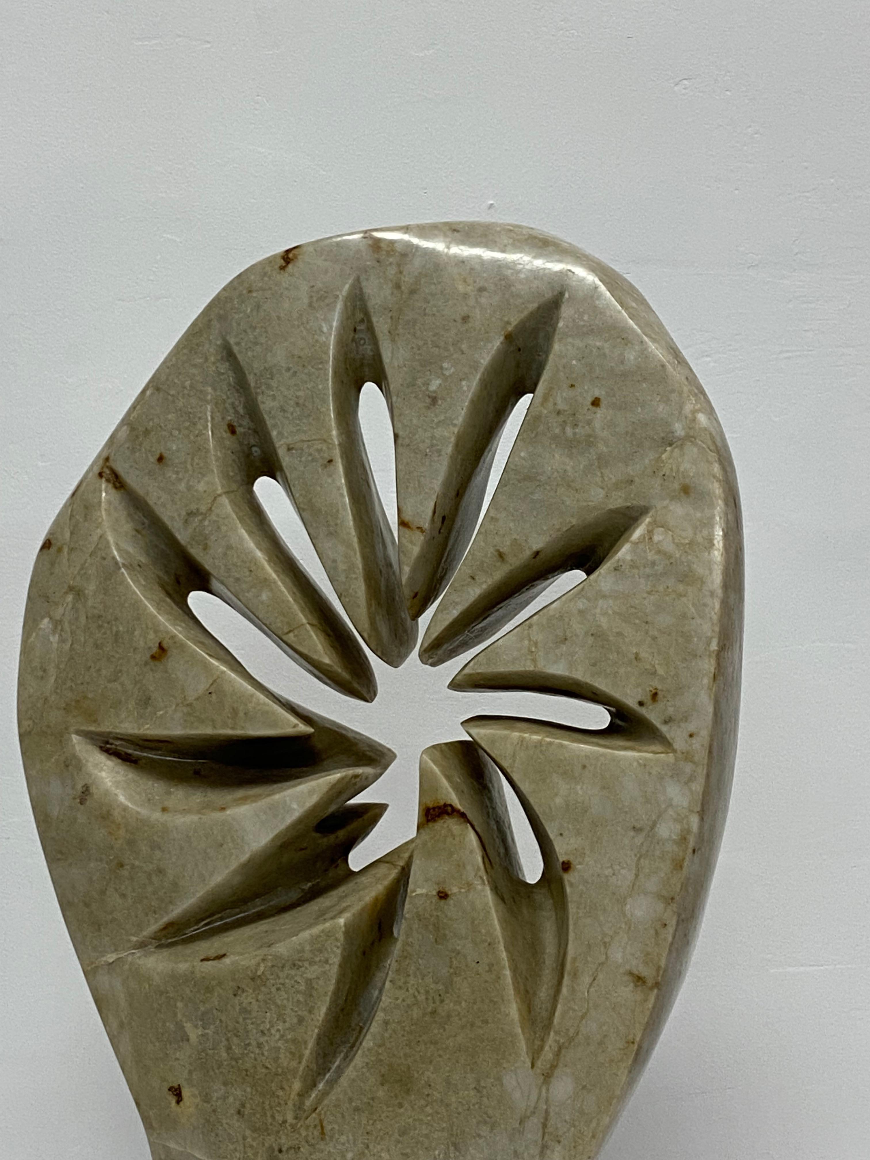 Contemporary Abstract Marble Sculpture on Brushed Steel Base 3