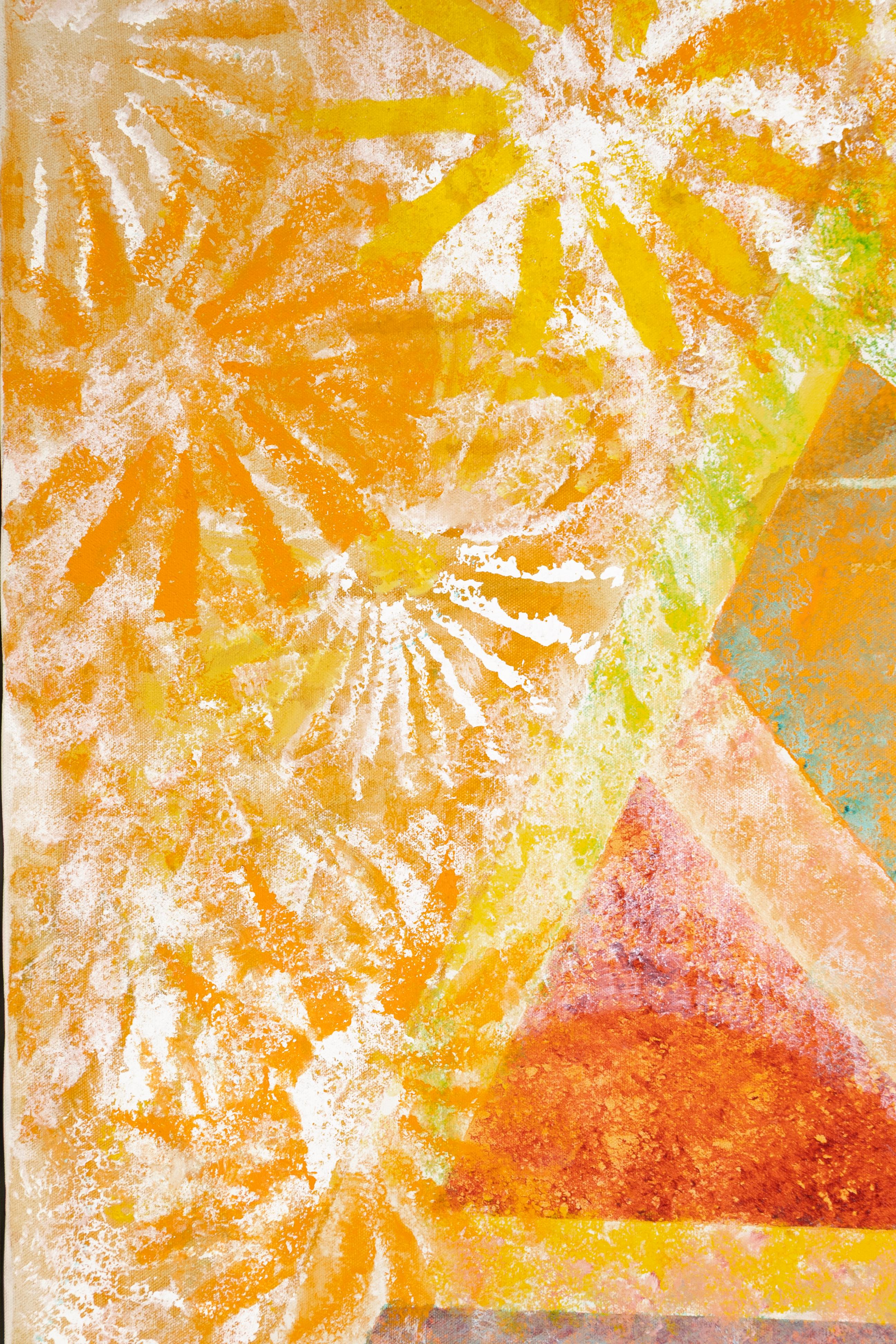 Unknown Contemporary Abstract Minimalist Acrylic Painting on Board Framed Signed Janet For Sale