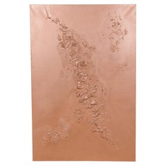 Contemporary Abstract Mixed Media Metallic Copper Textural Malerei auf Leinwand