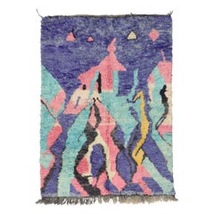 Contemporary Abstract Moroccan Rug with Post-Modern Memphis-Bauhaus Style