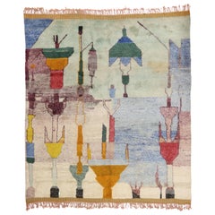 Contemporary Berber Moroccan Rug with Postmodern Memphis Style