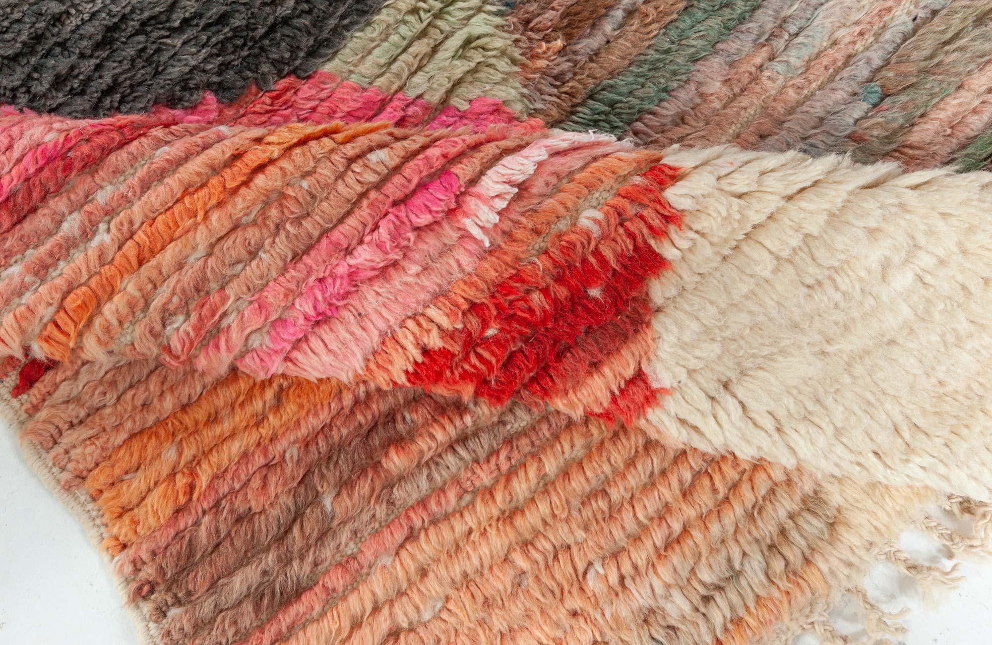 Contemporary Abstract Moroccan Wool Rug with Multicolor Organic Forms by Doris Leslie Blau
Size: 5'3
