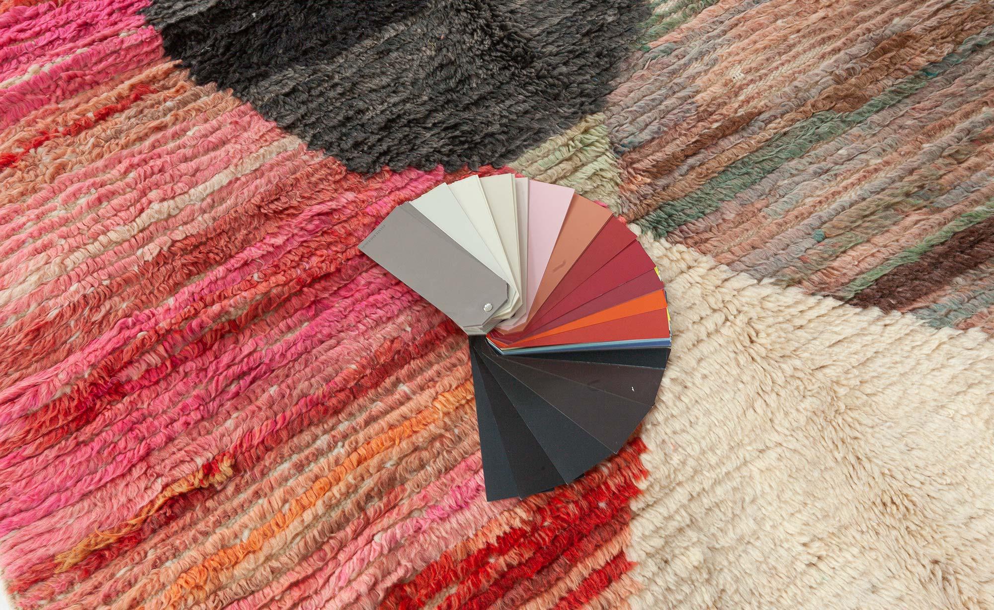 Tribal Contemporary Abstract Moroccan Wool Rug by Doris Leslie Blau For Sale