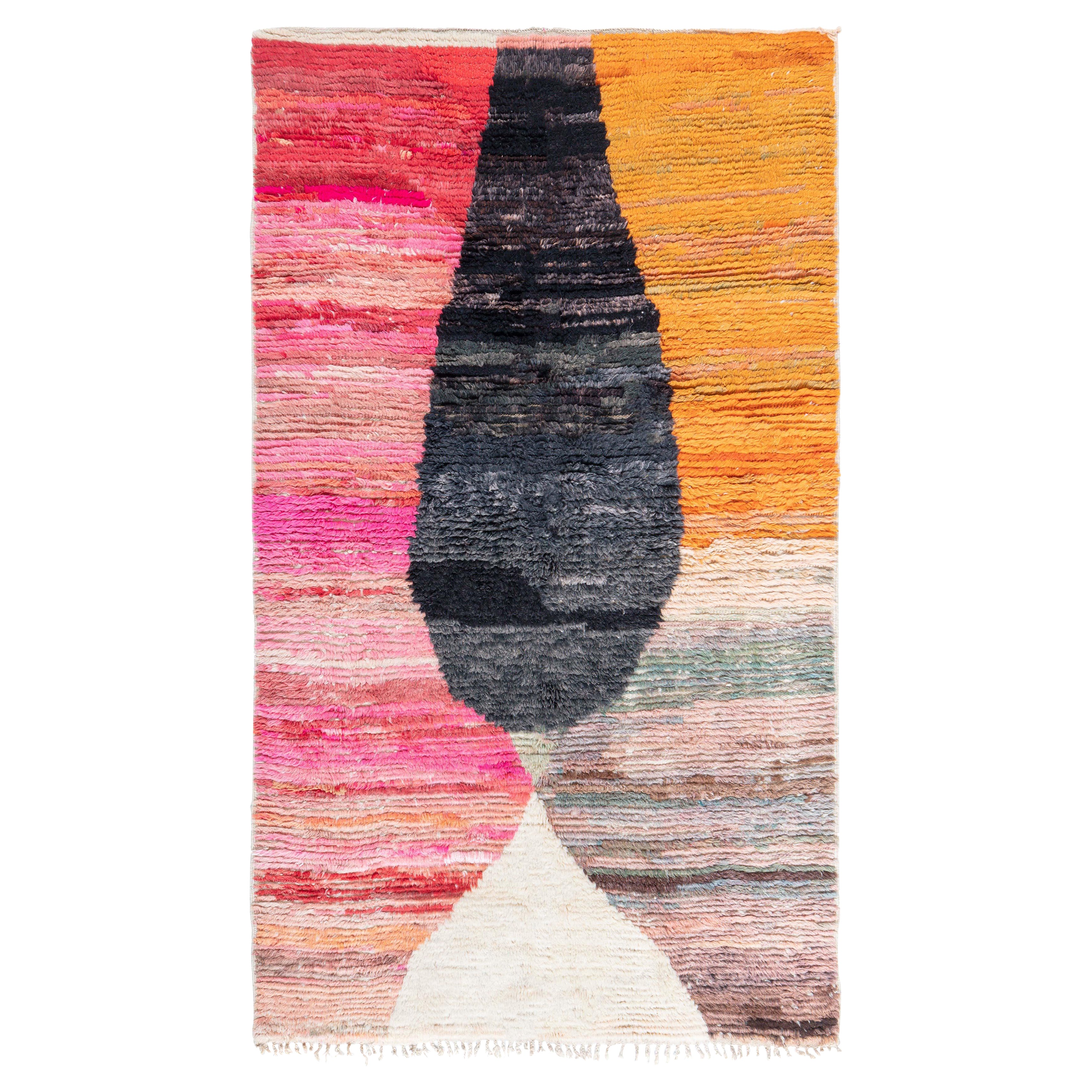 Tapis marocain abstrait contemporain en laine Doris Leslie Blau