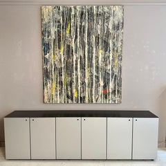 Peinture à l'huile abstraite contemporaine multicolore de Tomas Imrich , vers 1980