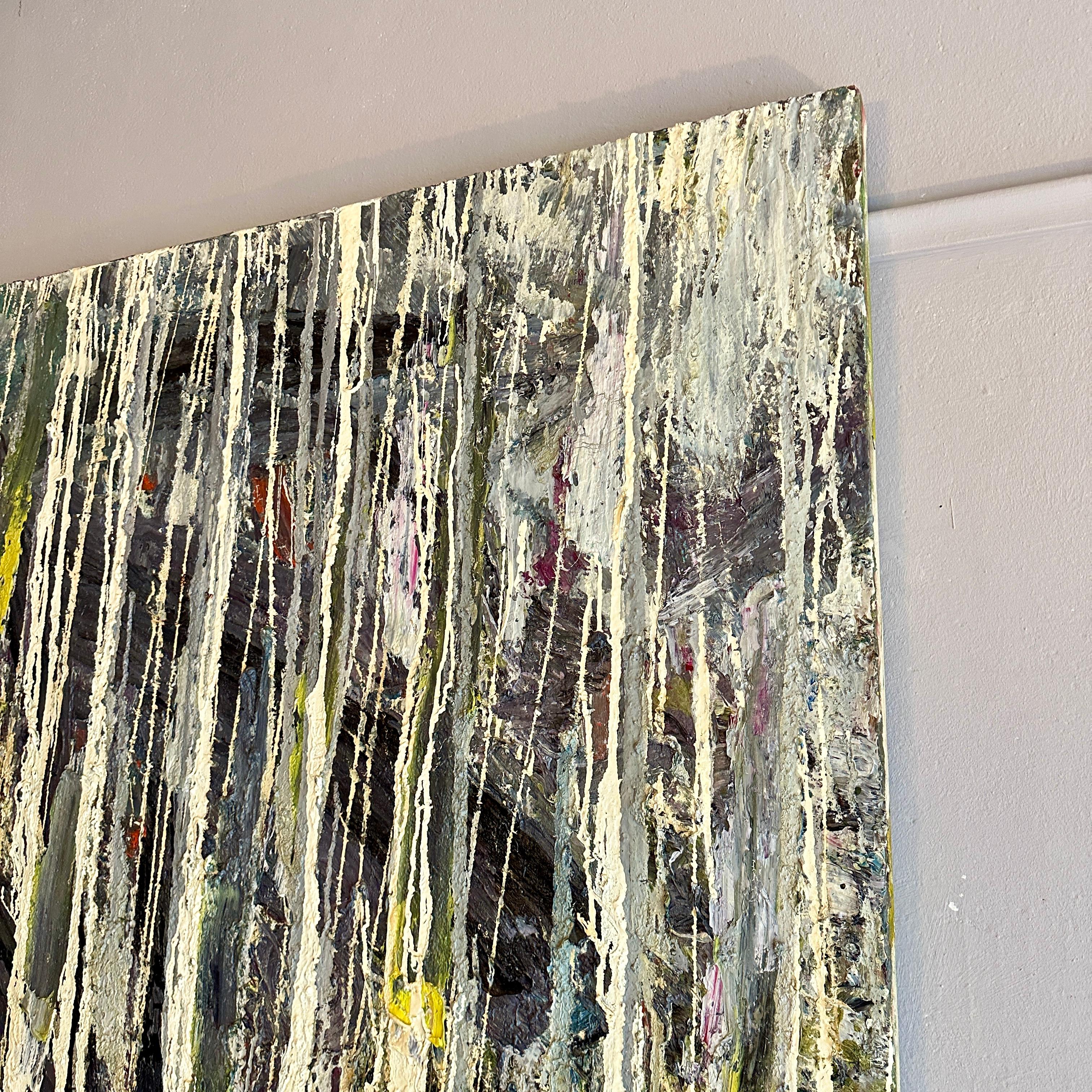Contemporary Abstract Multicolored Oil Painting von Tomas Imrich , um 1980 im Angebot 2