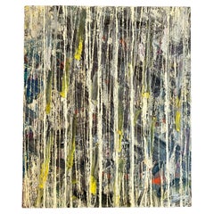  Peinture à l'huile abstraite contemporaine multicolore de Tomas Imrich , vers 1980