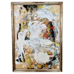 Contemporary Abstract Multicolored Painting by Felix Bachmann, 1920 Silver Frame