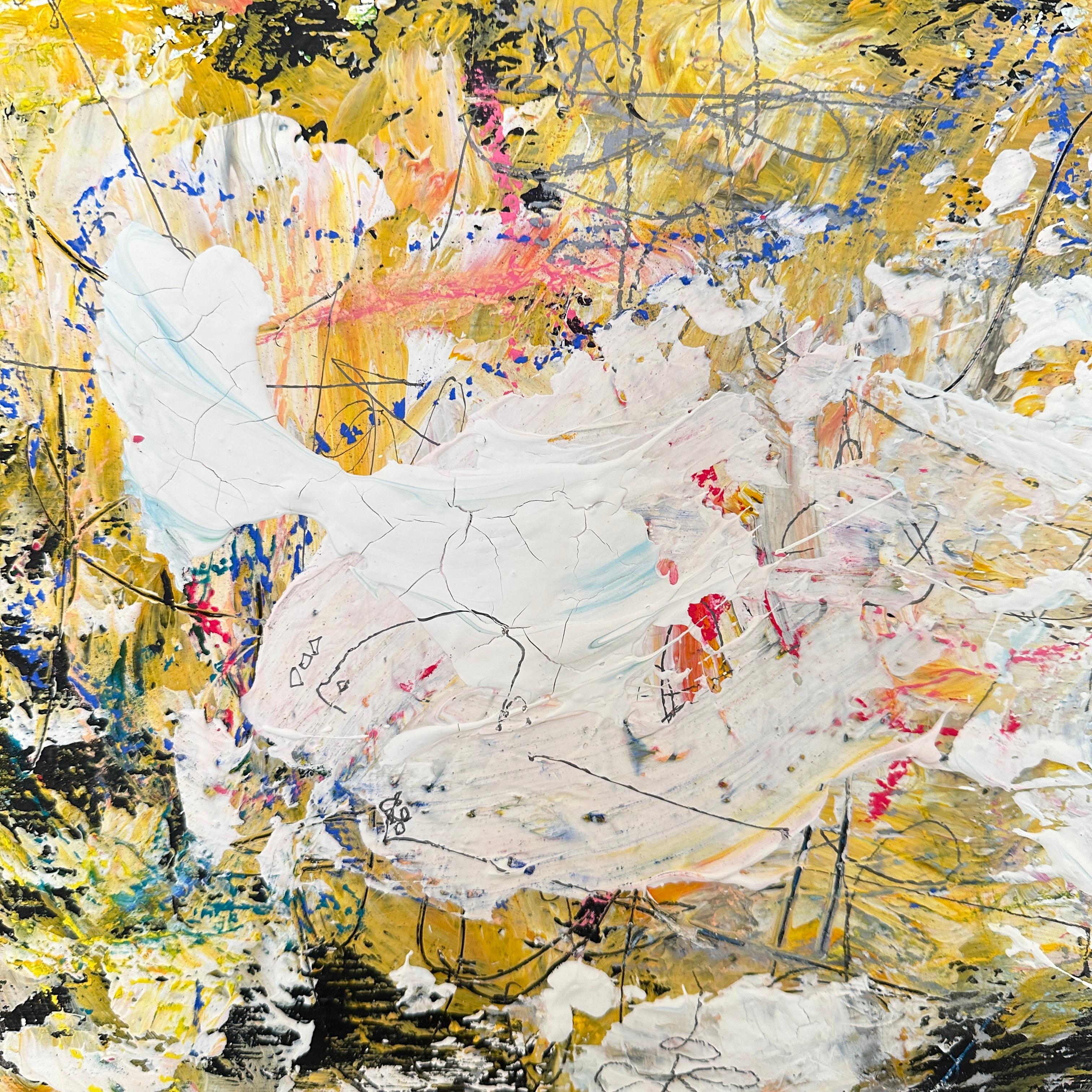 Contemporary Abstract Multicolored Painting von Felix Bachmann, 19. Rahmen (Moderne) im Angebot
