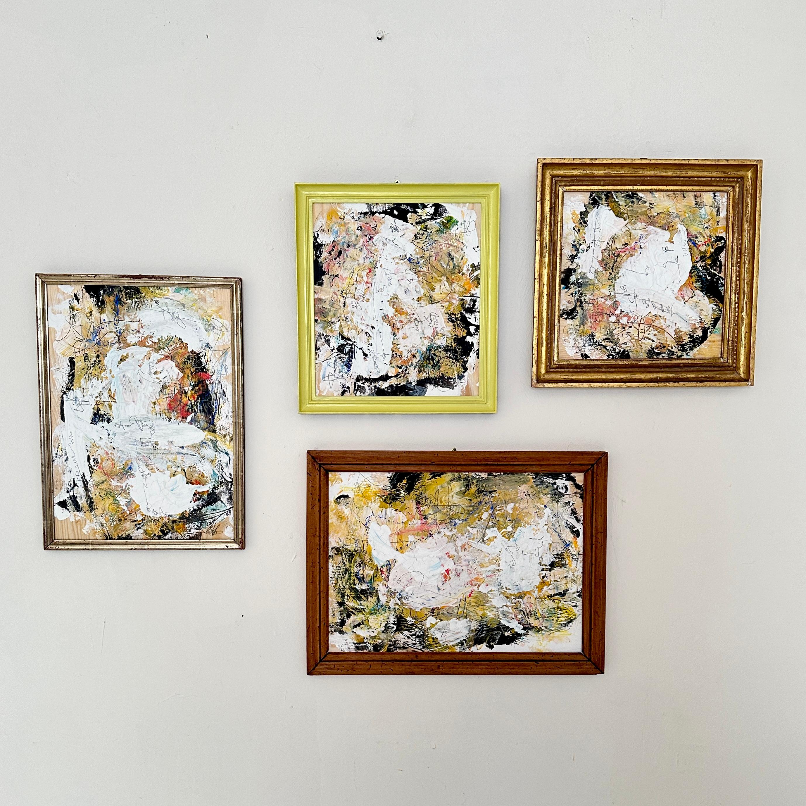 Contemporary Abstract Multicolored Painting von Felix Bachmann, 19. Vergoldeter Rahmen 2