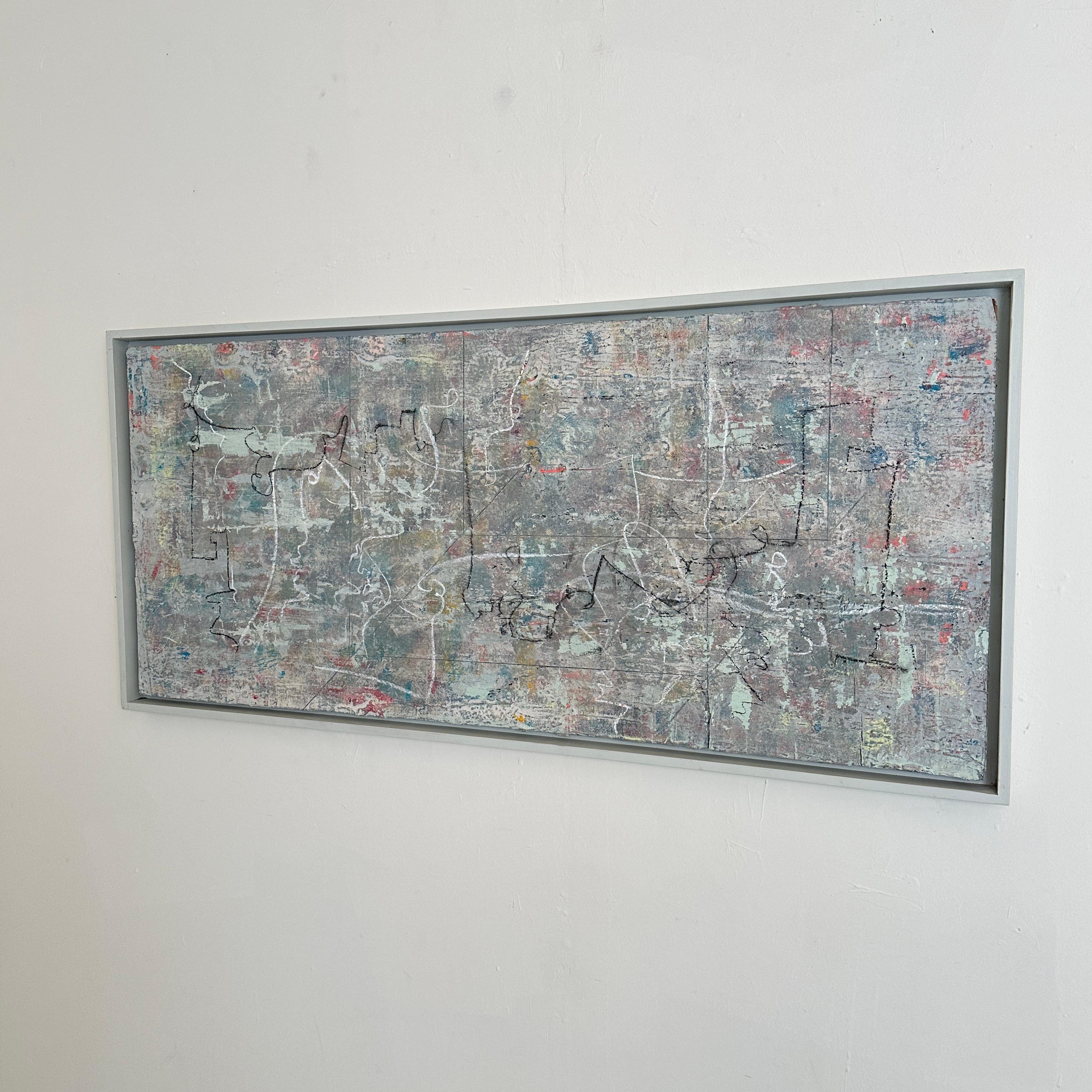 Felix Bachmanns zeitgenössisches, abstraktes, mehrfarbiges Gemälde in einem Schattenrahmen zelebriert Farben und Formen in voller Pracht. Die Kunstwerke zeichnen sich durch kühne, ausdrucksstarke Pinselstriche und komplizierte Texturen aus, die ein