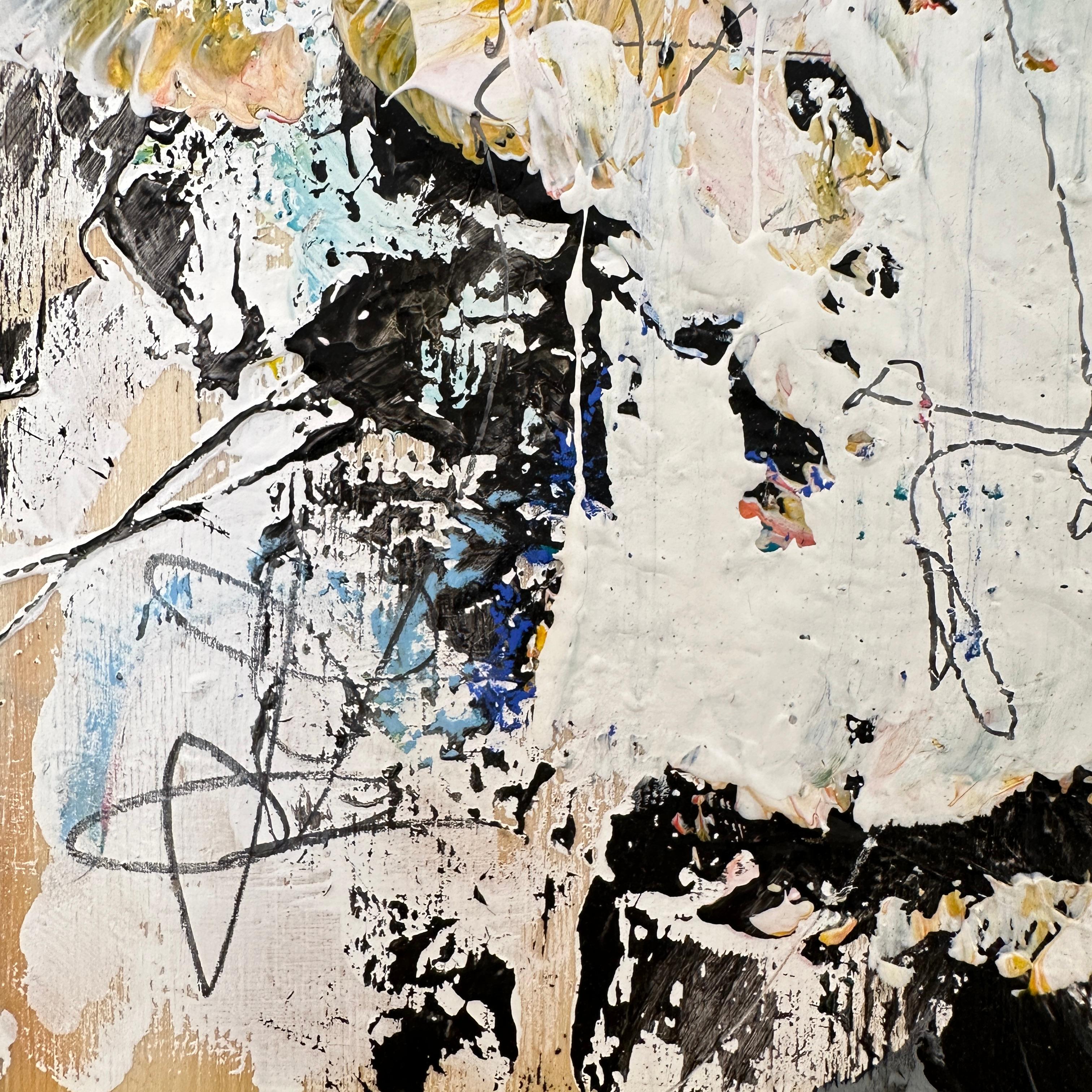 Contemporary Abstract Multicolored Painting von Felix Bachmann, Gelber Rahmen im Angebot 6