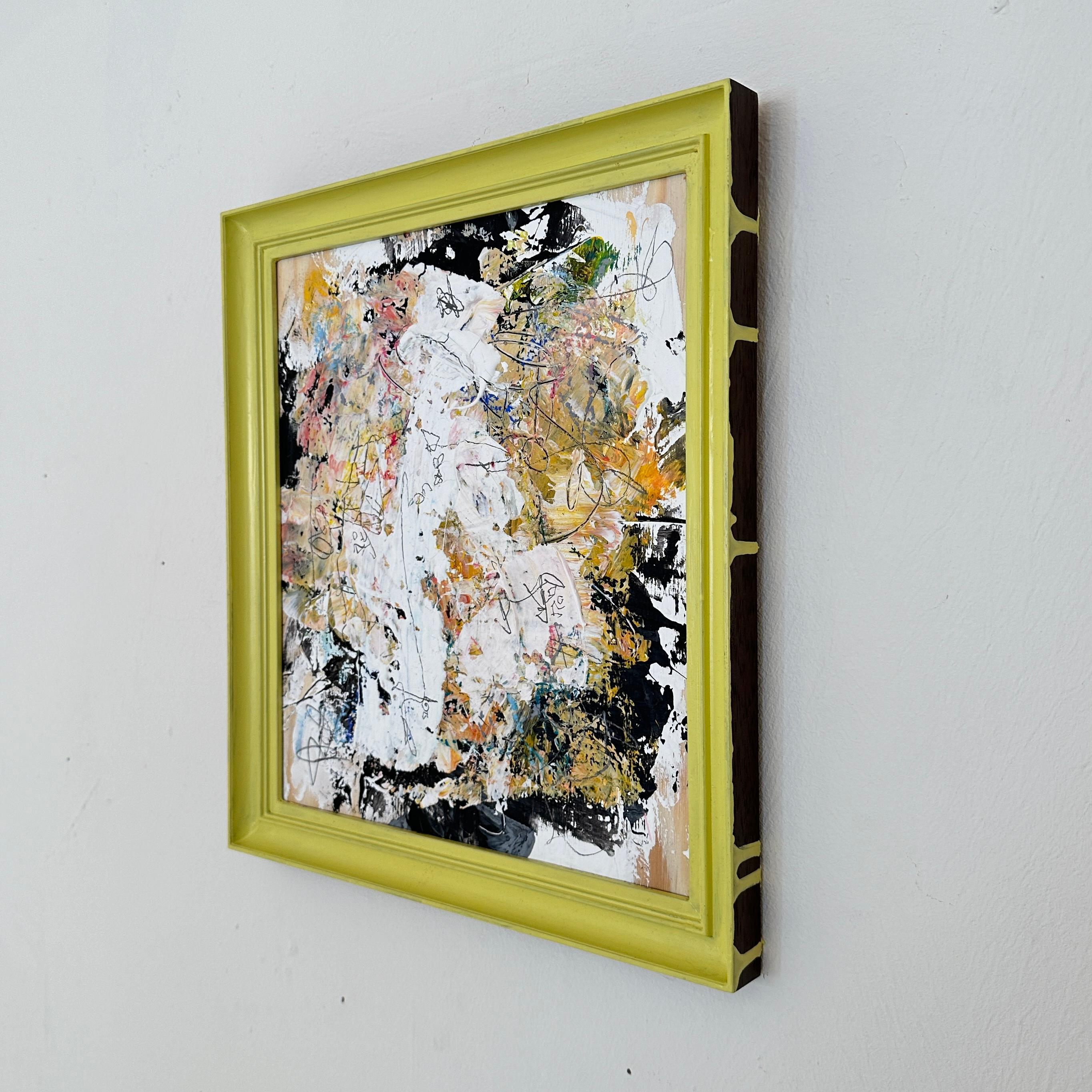 Contemporary Abstract Multicolored Painting von Felix Bachmann, Gelber Rahmen im Zustand „Neu“ im Angebot in Berlin, DE