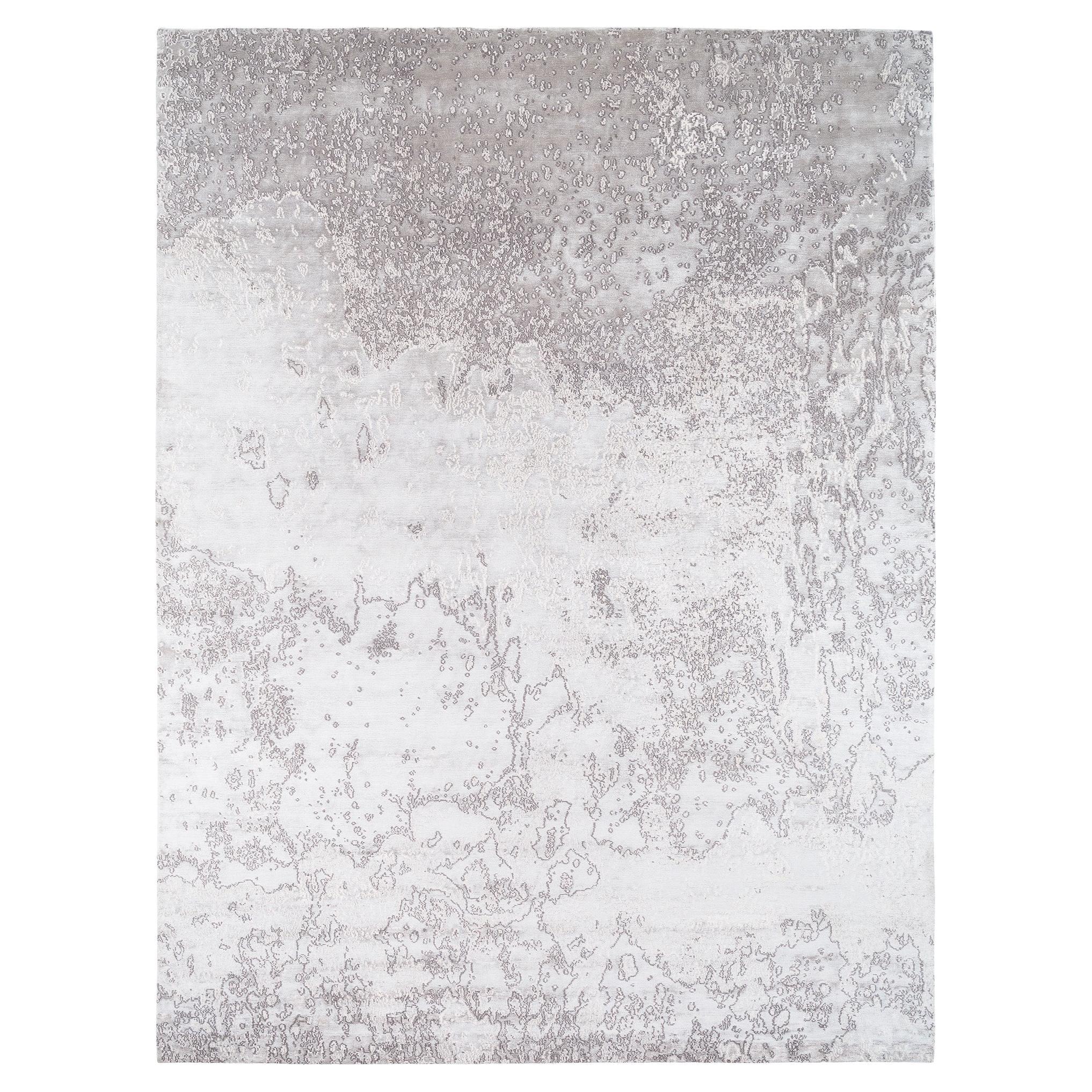 Contemporary Abstract Oceanic Modern Area Rug Aquarium Dove by Joseph Carini