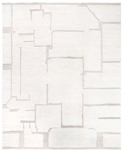 Contemporary Abstract Off White Carpet "ivory Labyrinth" by Doris Leslie Blau