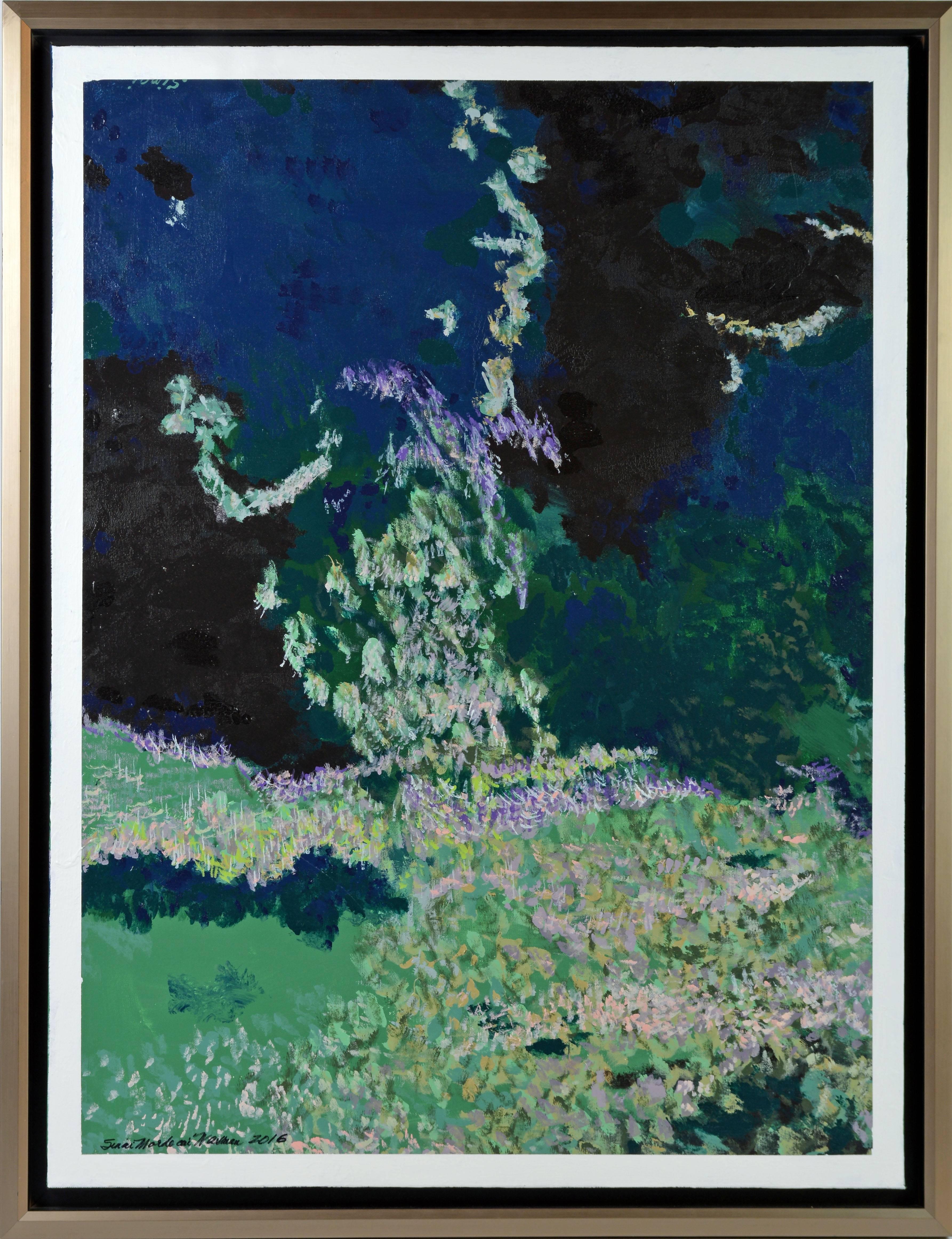 côte Atlantique
par Sinai Mordecai Waxman, Américain, 20e siècle
Acrylique sur toile, 30 x 40 in. sans cadre, 35 x 45 in. avec cadre
Signé dans le coin inférieur droit
Il est logé dans un cadre flottant moderne de finition argentée.

Sinaï Mordecai