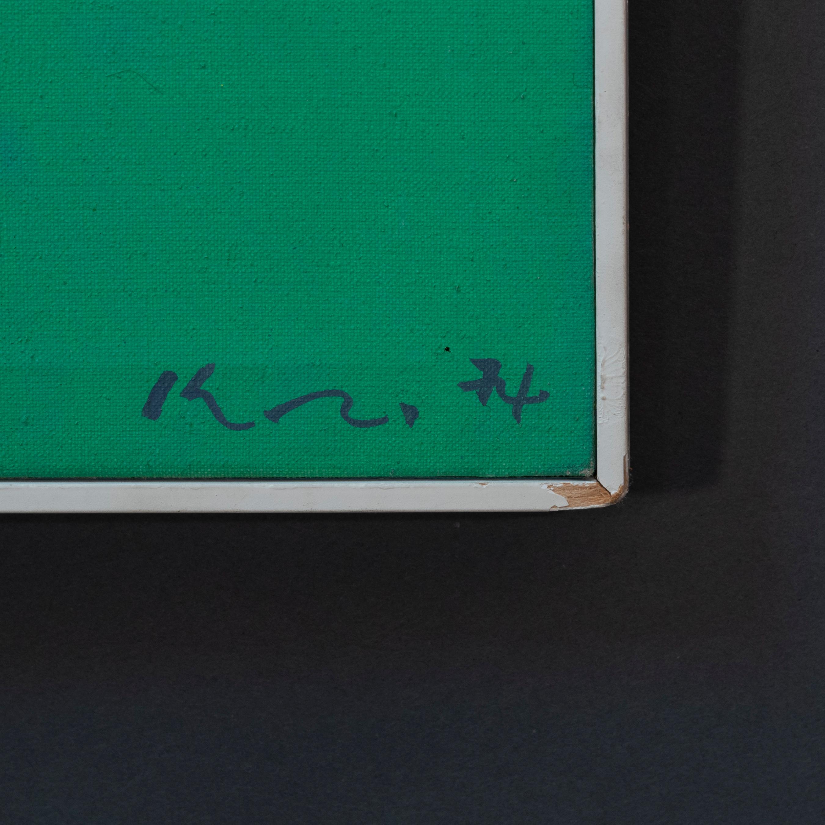Pintura contemporánea abstracta oriental firmada Moderno de mediados de siglo en venta