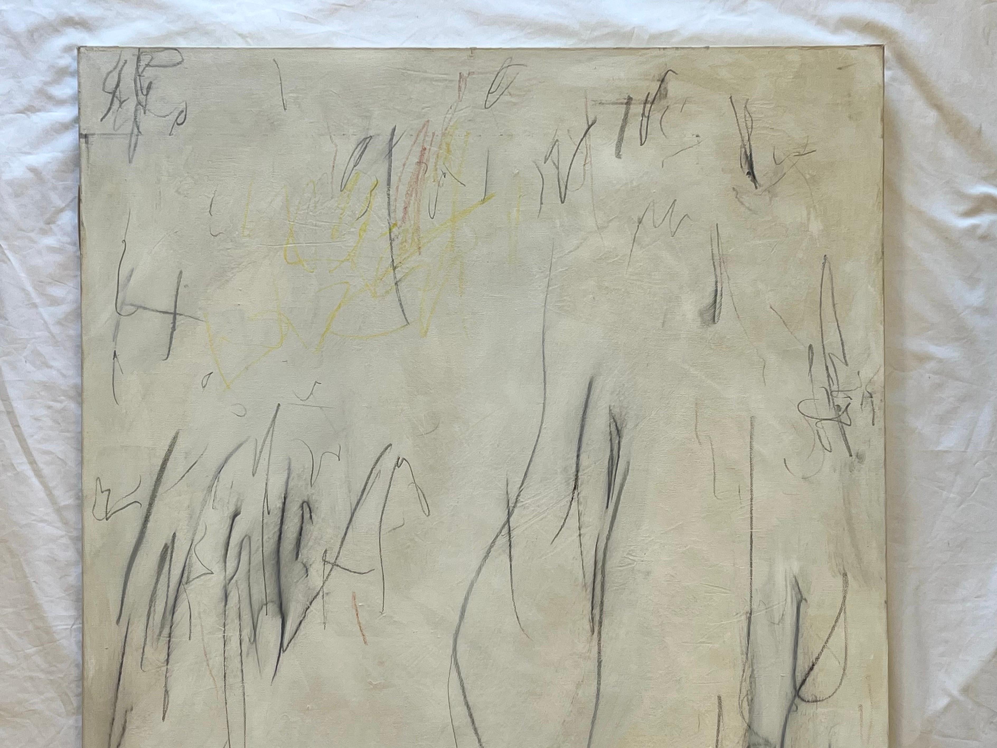 Contemporary Abstract Painting by American Donald Bustraan Style of Cy Twombly 12
