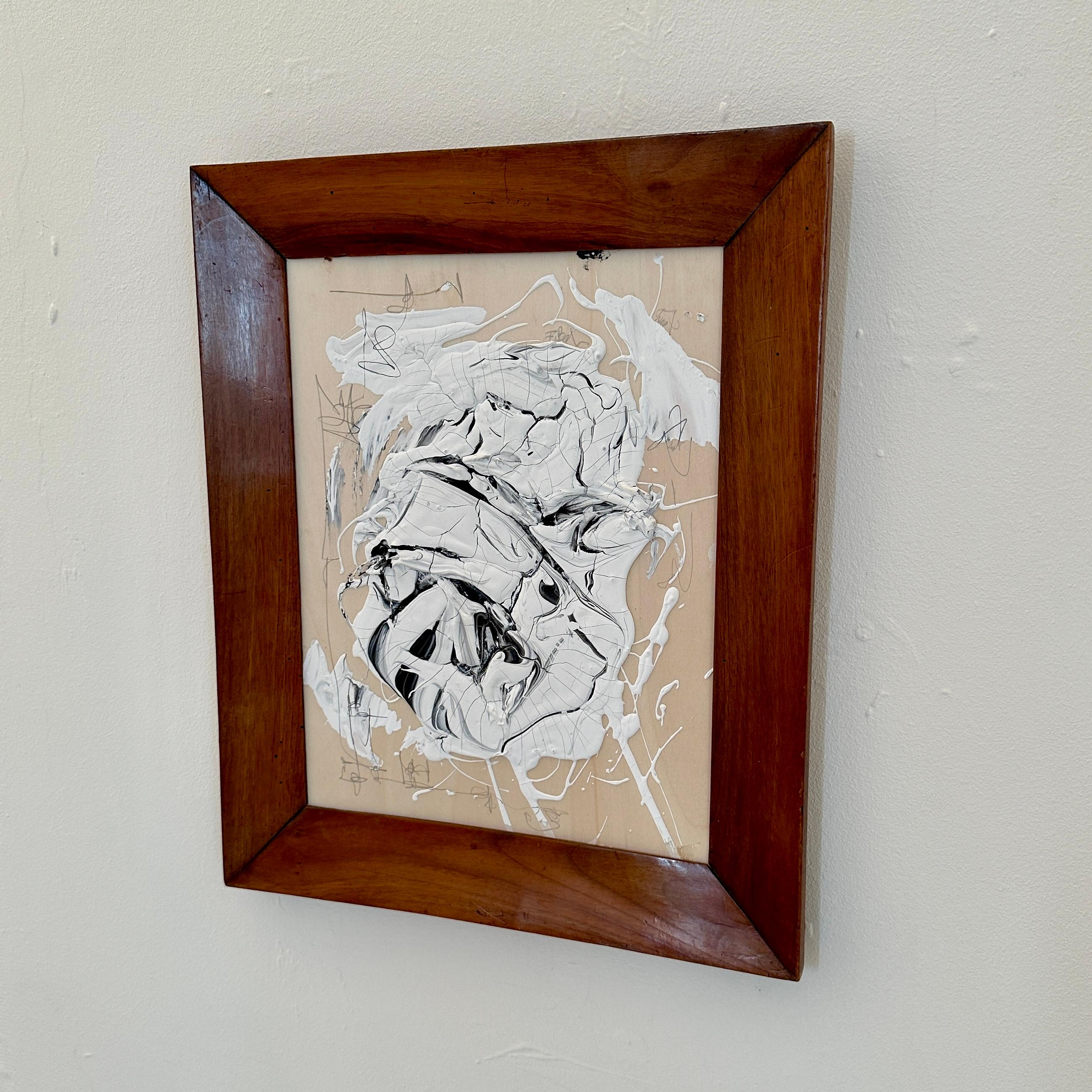 Tedesco Quadro astratto contemporaneo di Felix Bachmann, cornice Biedermeier, 2023 in vendita