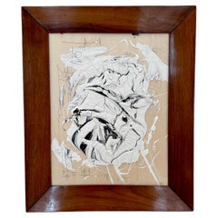 Quadro astratto contemporaneo di Felix Bachmann, cornice Biedermeier, 2023