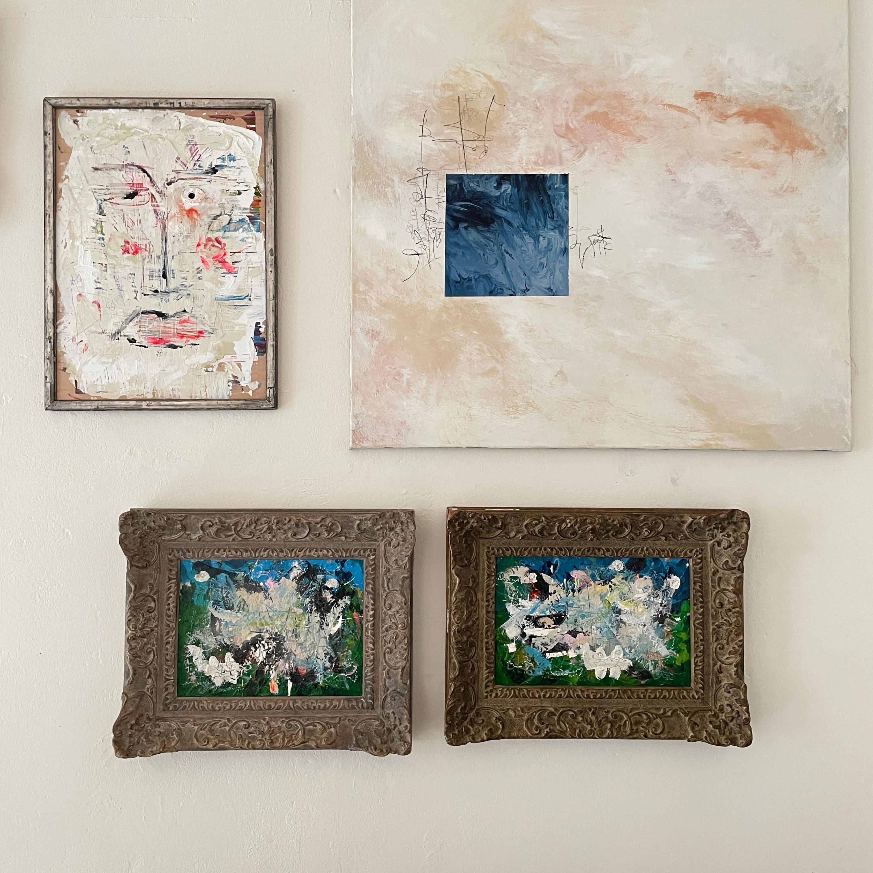 Contemporary Abstract Painting in Multiple Colors framed in an Antique Frame In New Condition For Sale In Berlin, DE