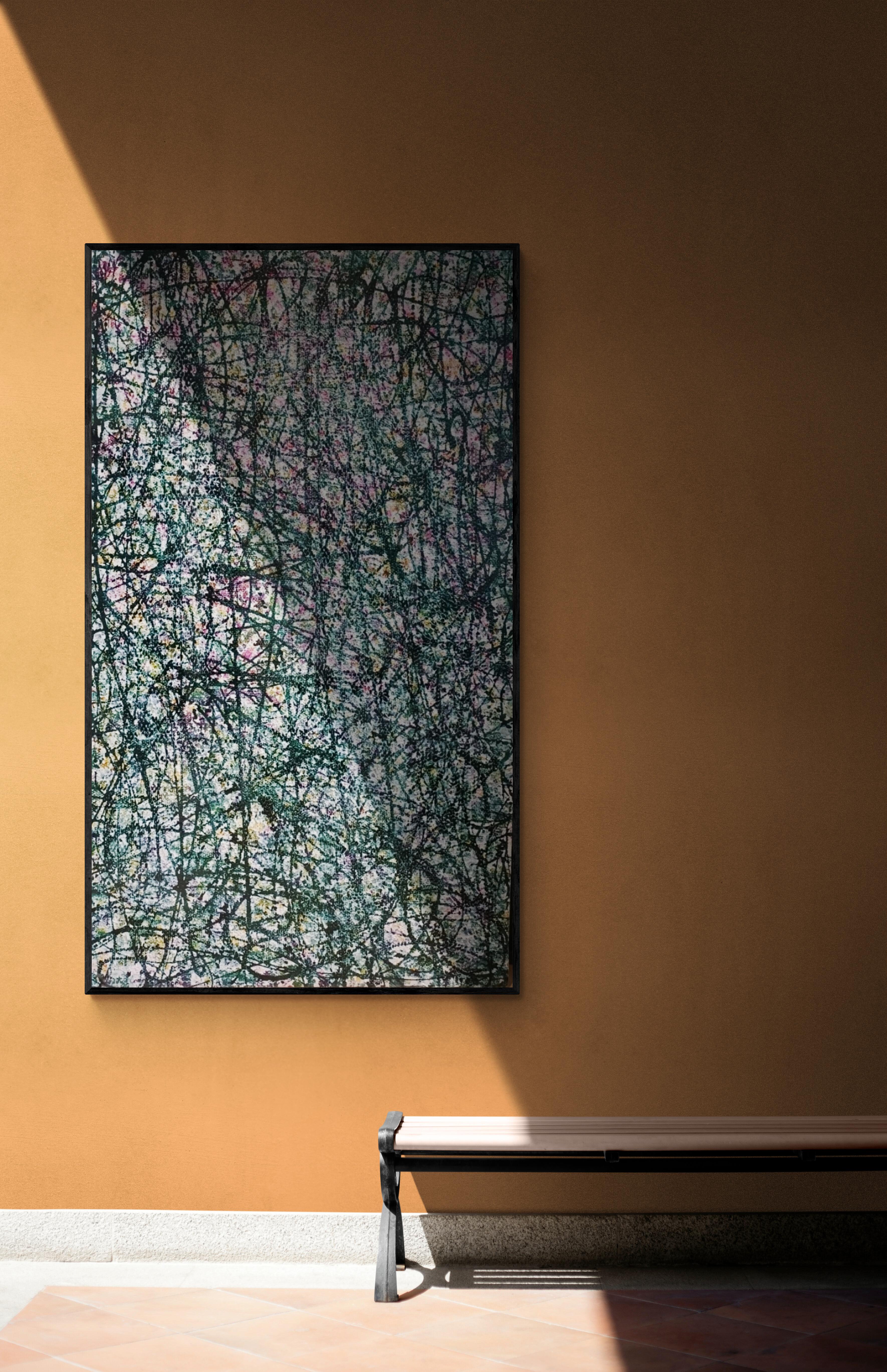 Contemporary abstract painting in the taste of Jackson Pollock and Larry Poons In Good Condition For Sale In Paris, FR