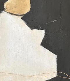 Contemporary Abstract Painting In Vintage Frame By Patrick Phillips, U.S.A.