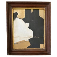 Contemporary Abstract Painting In Vintage Frame By Patrick Phillips, U.S.A.