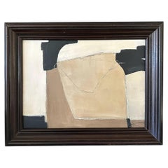 Contemporary Abstract Painting In Vintage Frame By Patrick Phillips, U.S.A.