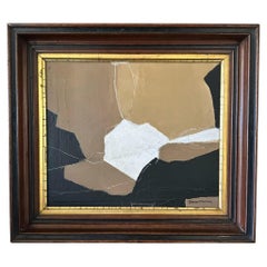 Contemporary Abstract Painting In Vintage Frame, U.S.A.