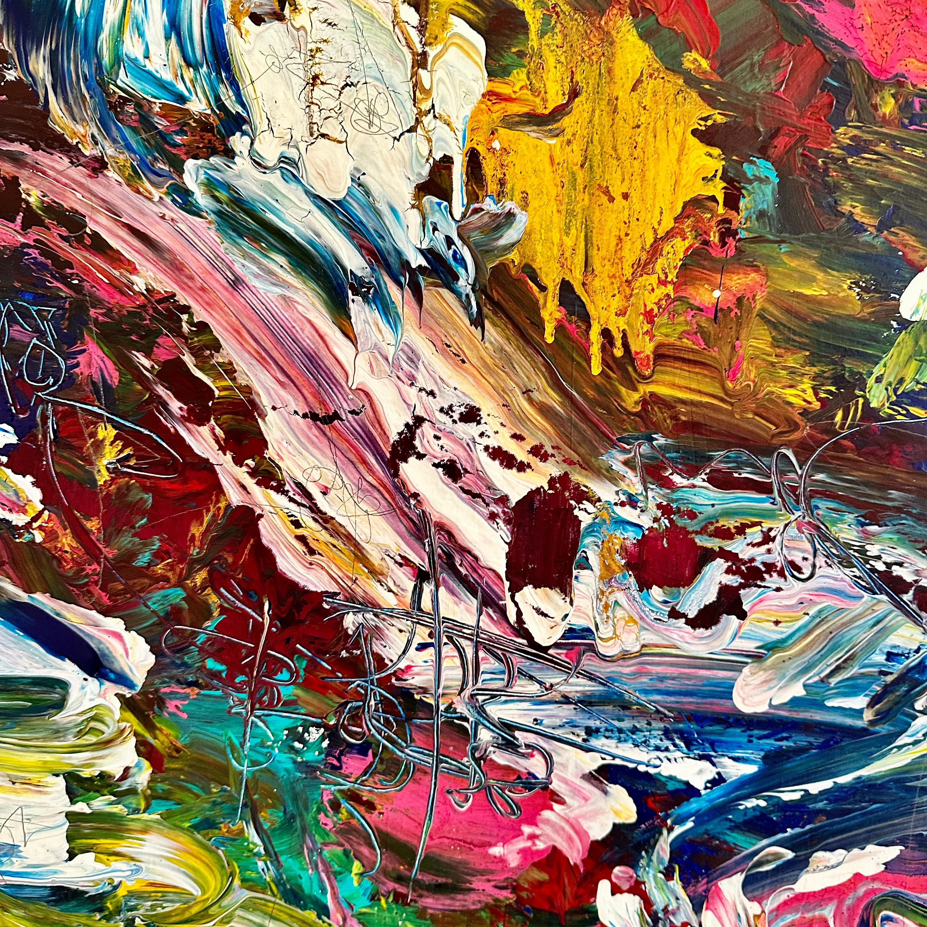 Contemporary Abstract Painting auf Leinwand von Felix Bachmann, Multiple Color, 2023 (21. Jahrhundert und zeitgenössisch) im Angebot