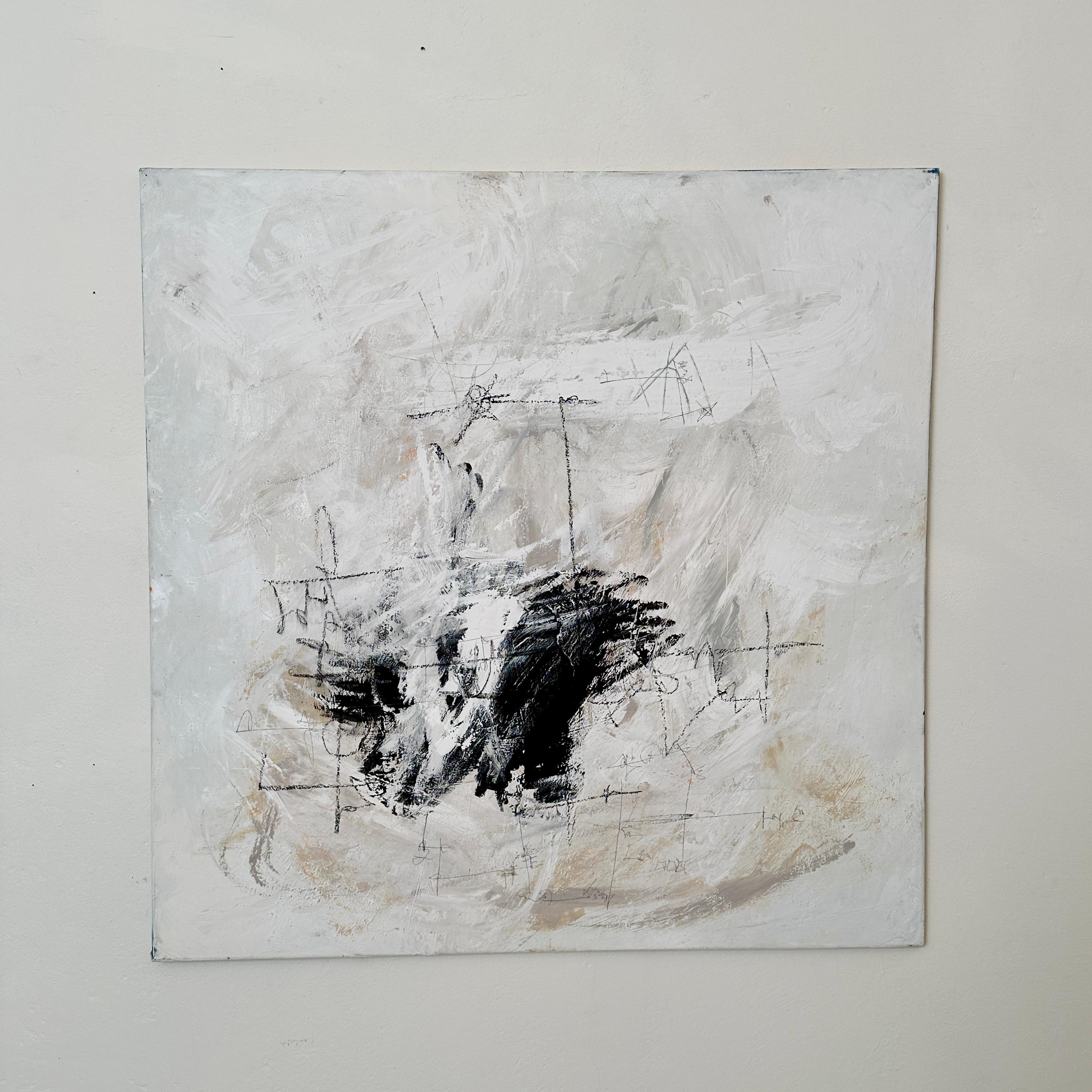 Quadro astratto contemporaneo su tela in bianco e nero Felix Bachmann, 2023 in vendita 4