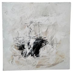 Peinture abstraite contemporaine sur toile en noir et blanc Felix Bachmann, 2023