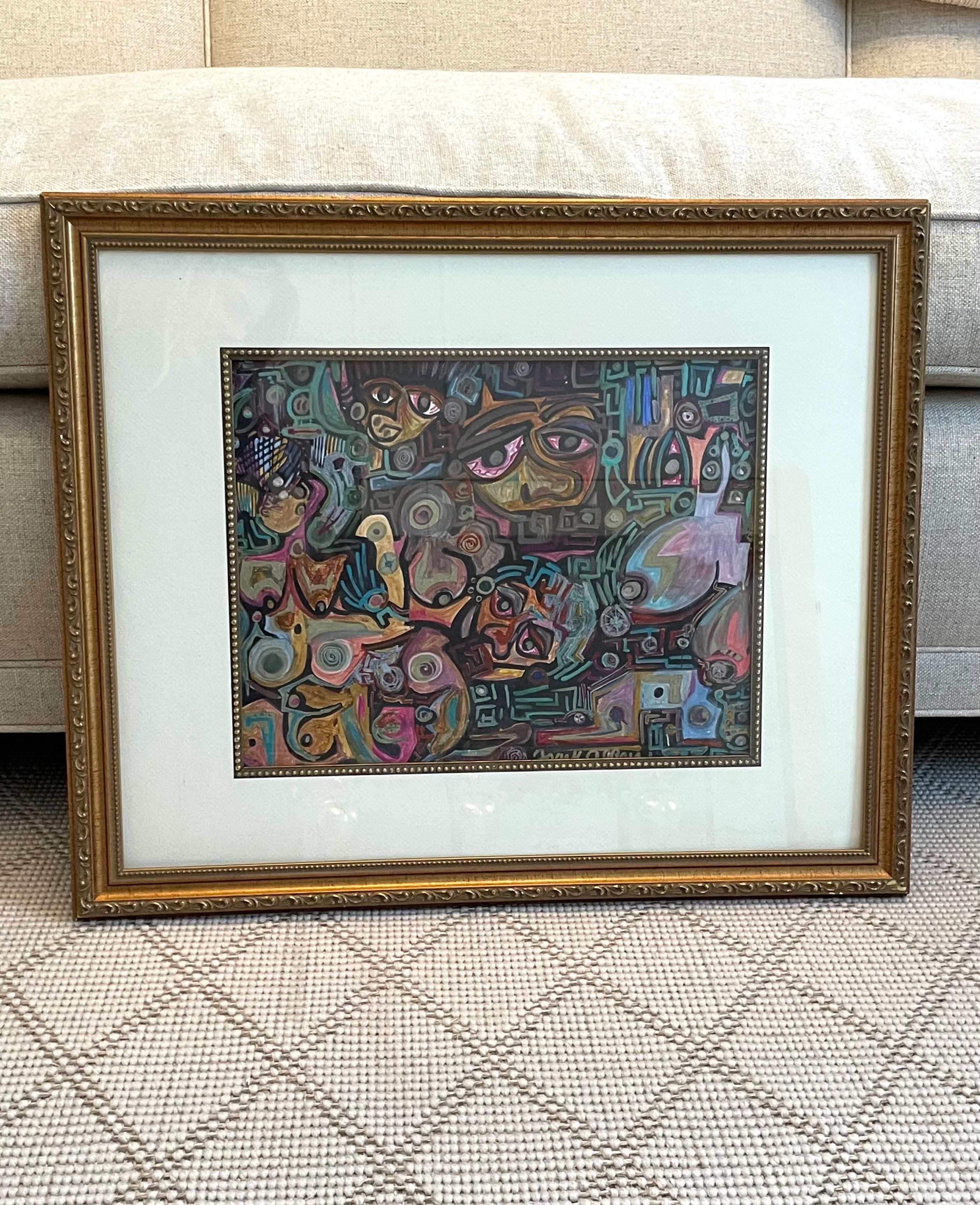 Contemporary Abstract Painting with Frame  For Sale 2