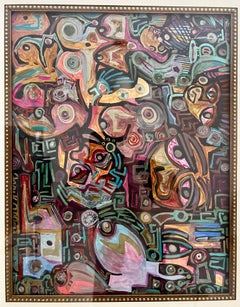 Contemporary Abstract Painting with Frame