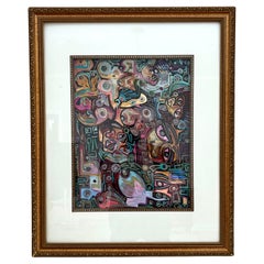 Contemporary Abstract Painting with Frame 