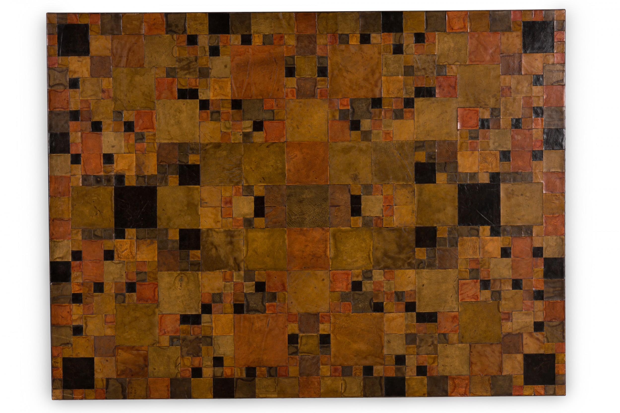 XX secolo Arte murale astratta contemporanea in pelle Patchwork su tela in vendita
