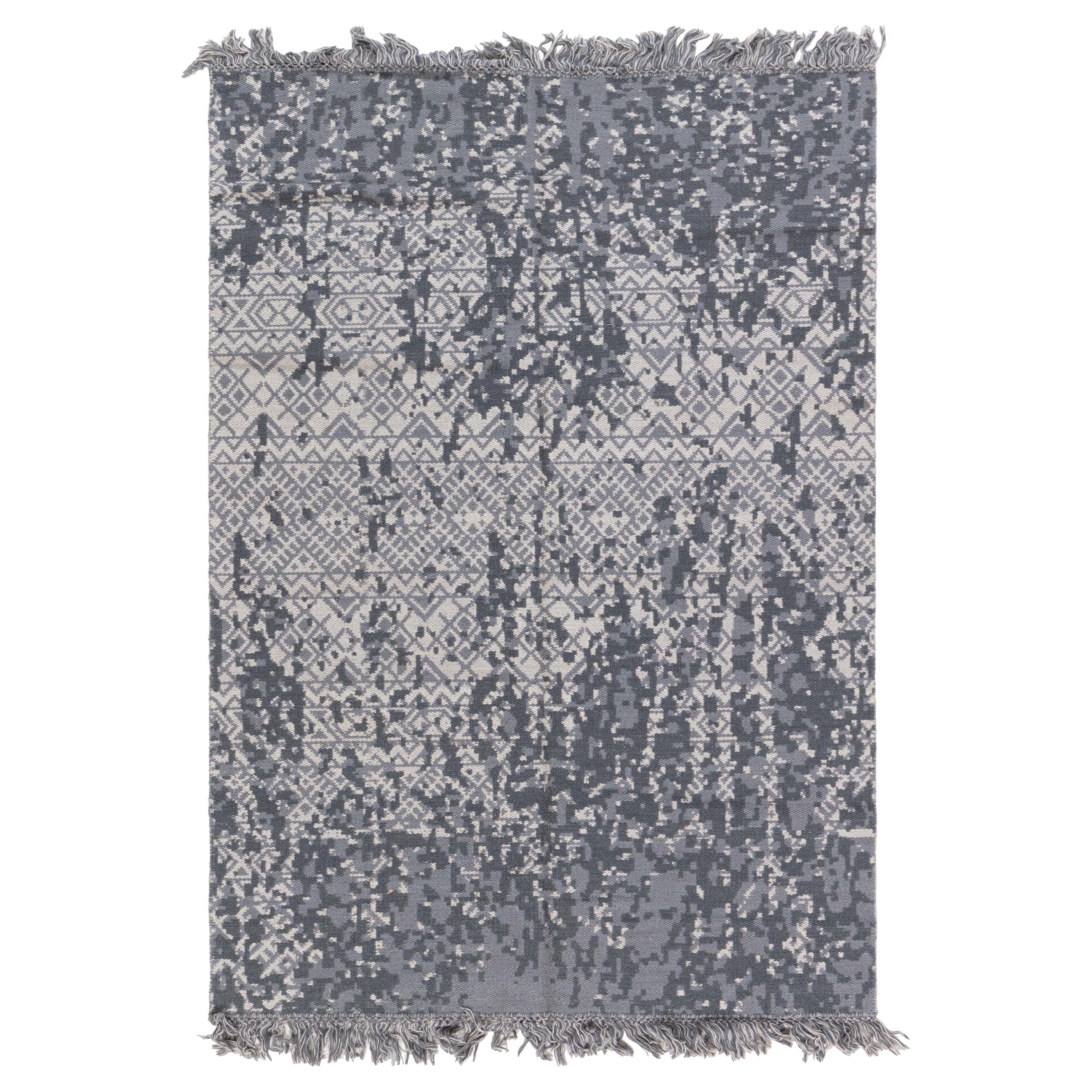 Tappeto contemporaneo astratto in lana fatta a mano Petra Gray di Doris Leslie Blau