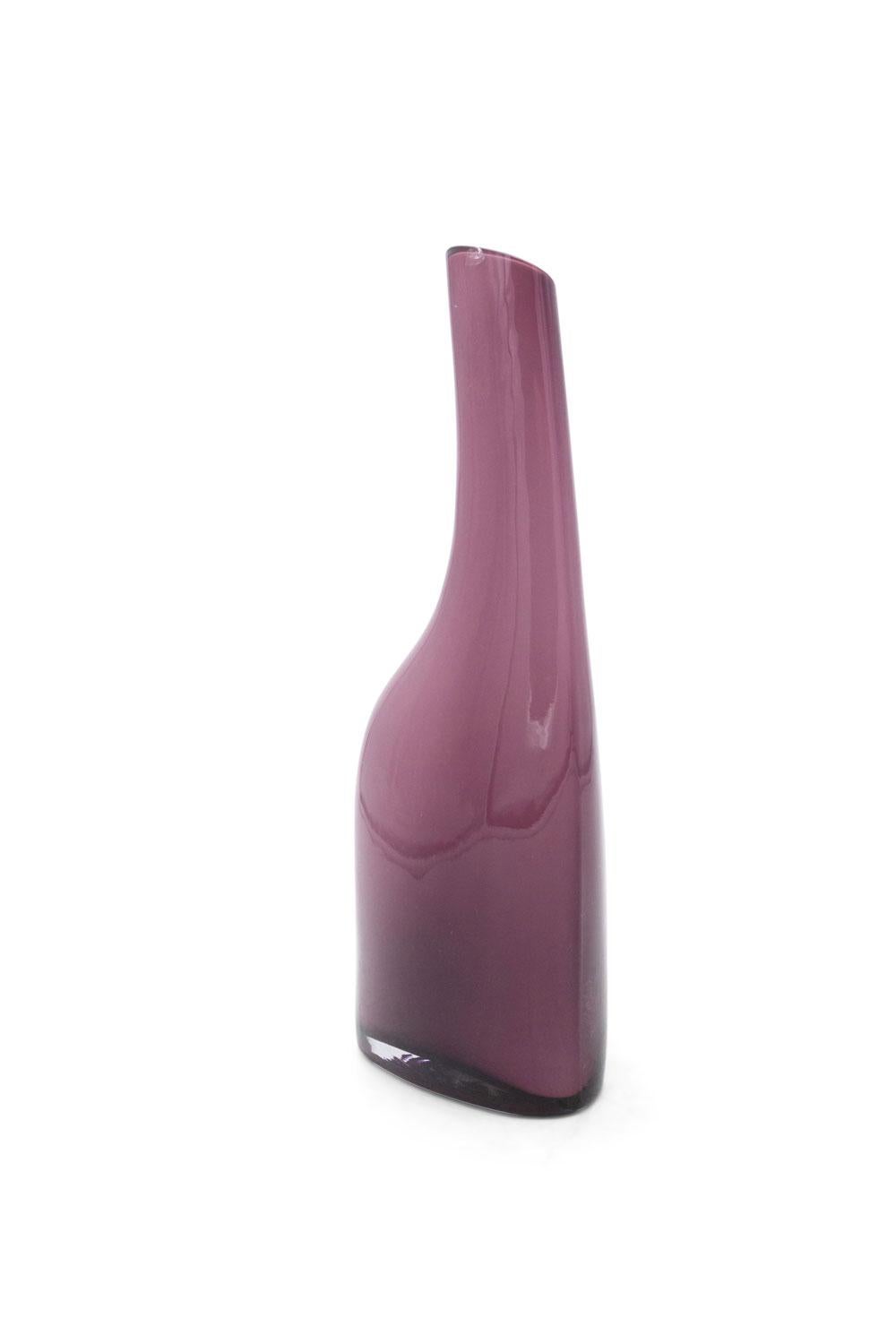 Americano Contemporary Abstract Purple Glass Vase in vendita