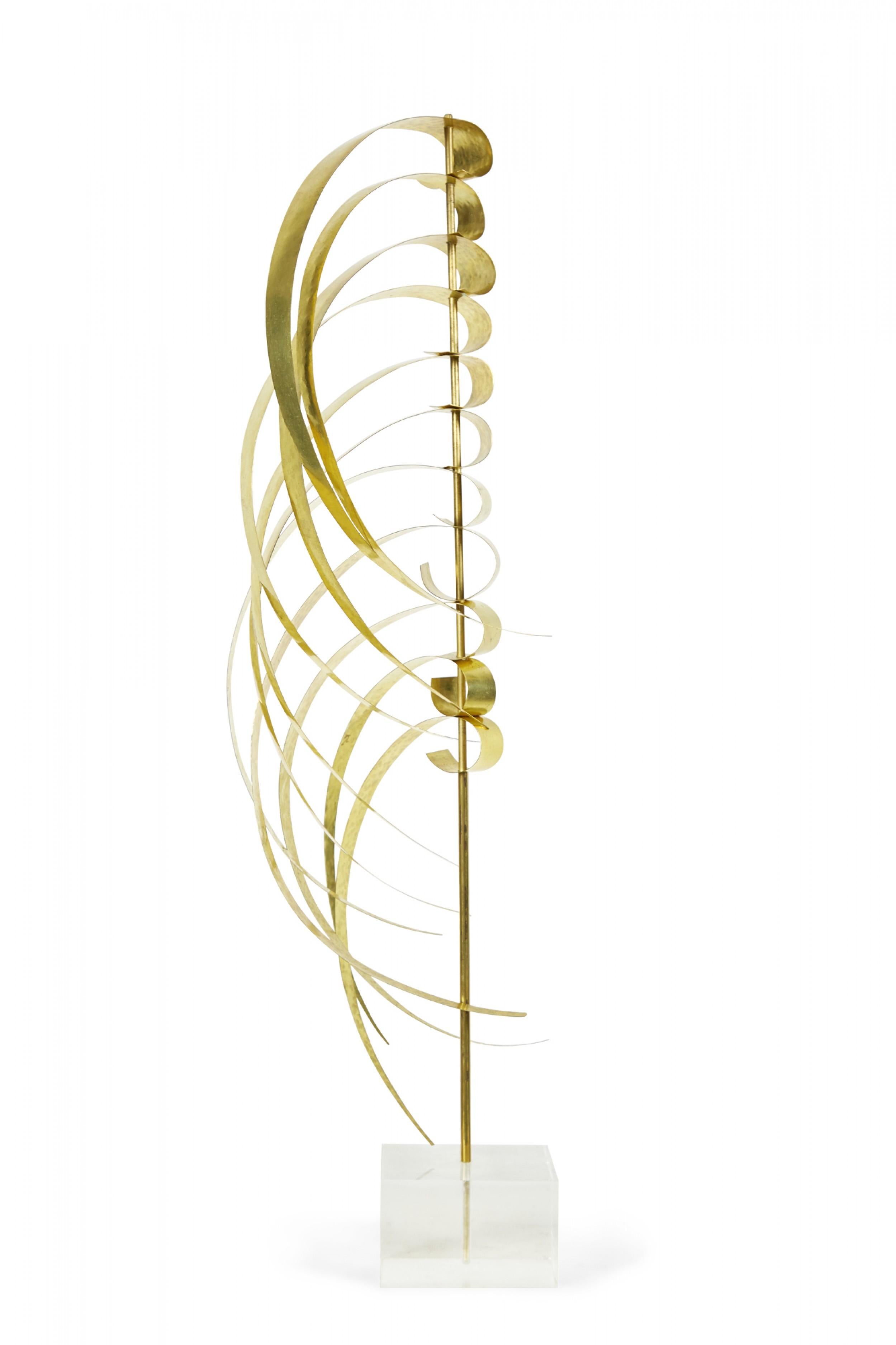 Contemporary Abstract Robert Lee Morris Brass and Lucite Sculpture In Good Condition For Sale In New York, NY