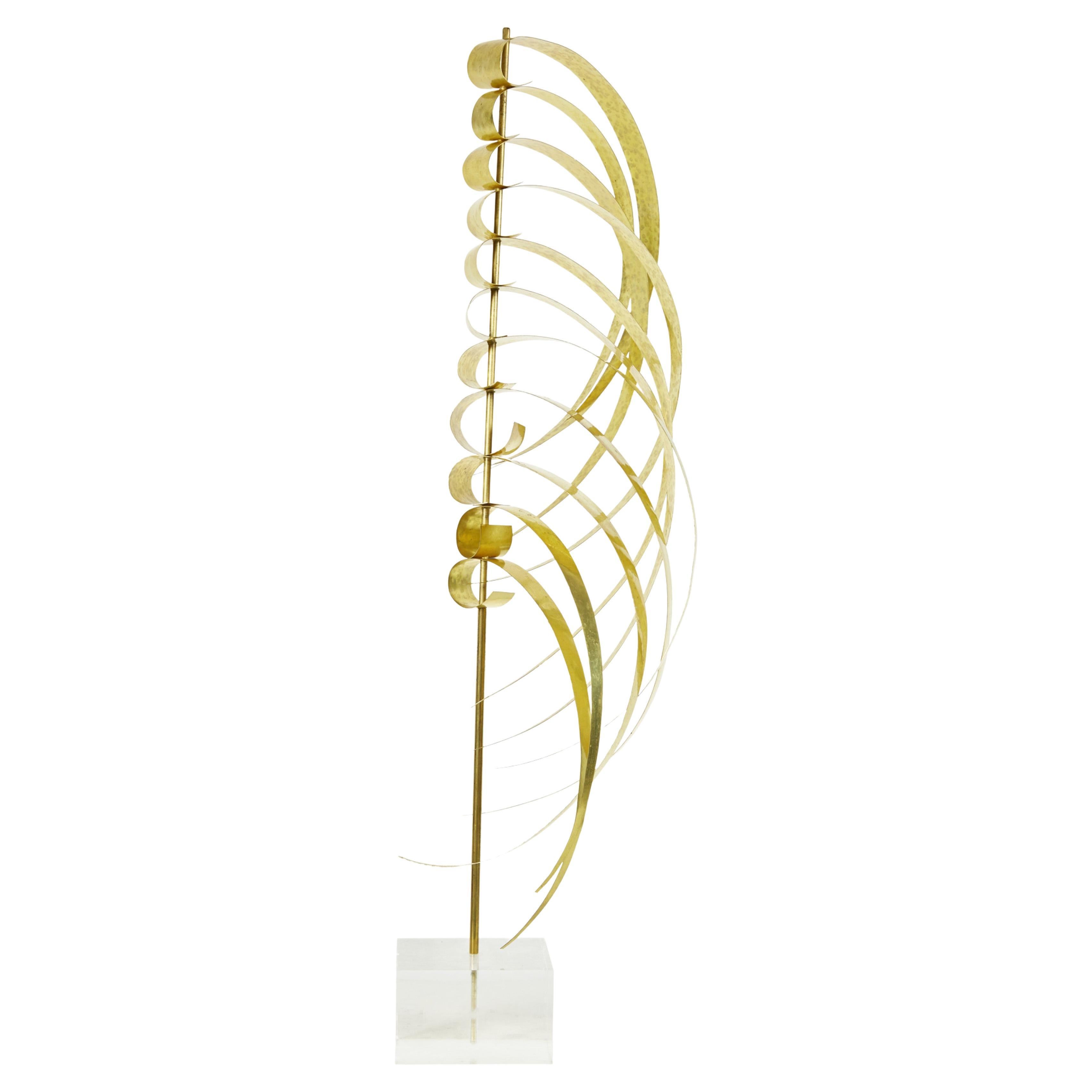 Scultura contemporanea astratta Robert Lee Morris in ottone e lucite in vendita