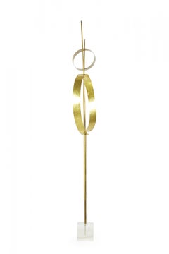 Sculpture abstraite contemporaine en nickel et laiton «ick Tock » de Robert Lee Morris