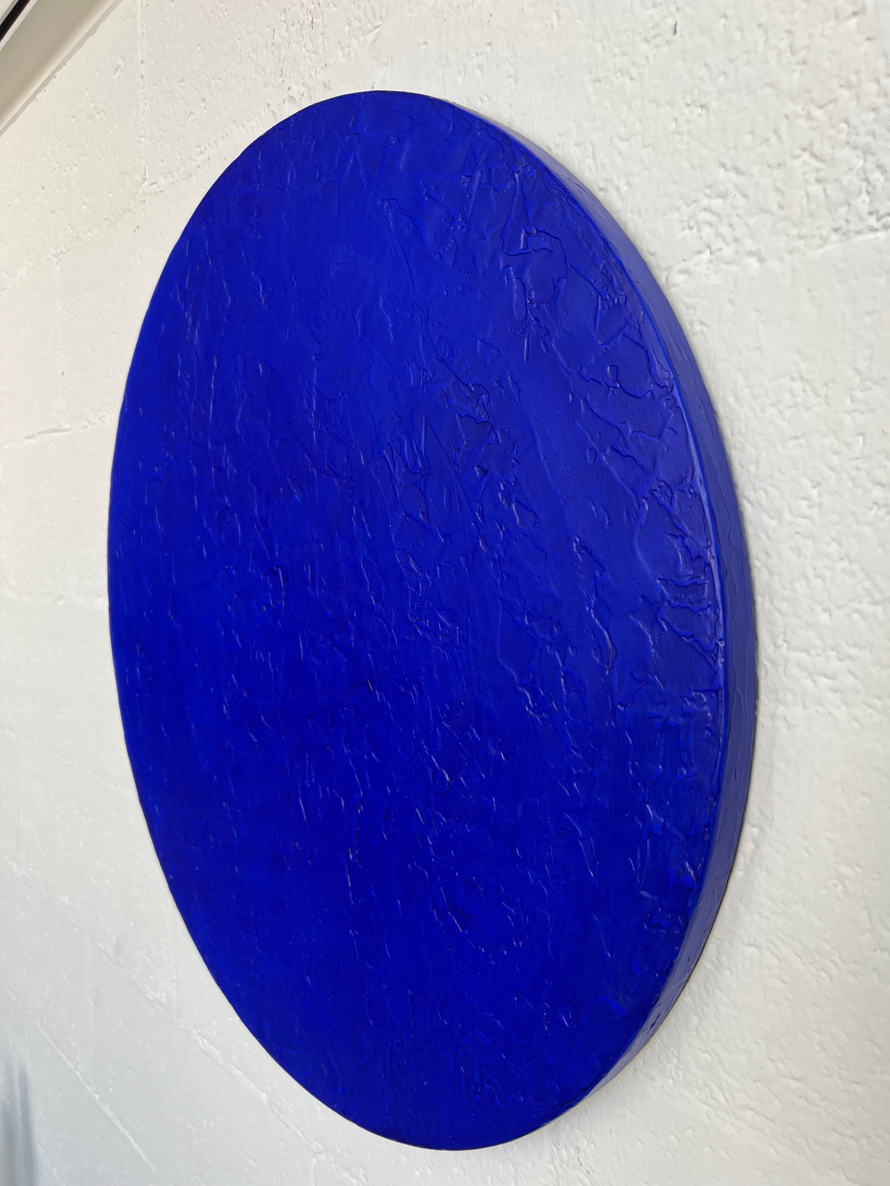 Opera astratta contemporanea rotonda di Nicolas Denino, arte acrilica materica 6