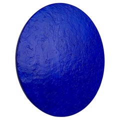 Opera astratta contemporanea rotonda di Nicolas Denino, arte acrilica materica