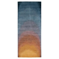 Zeitgenössischer abstrakter Teppich & Kelim-Teppich in mehrfarbigem Farbverlaufmuster