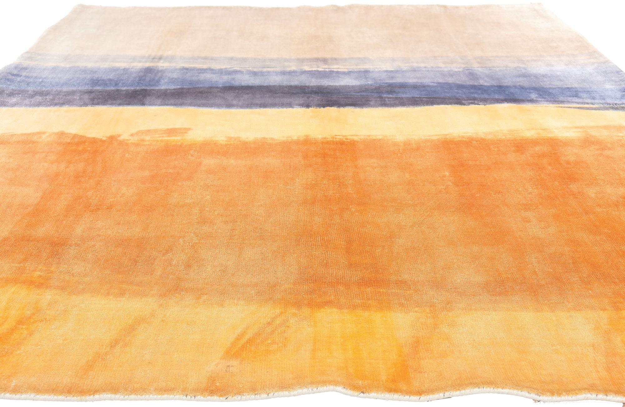 Expressionniste Tapis abstrait contemporain inspiré par les abstractions en champs de couleurs de Mark Rothko en vente