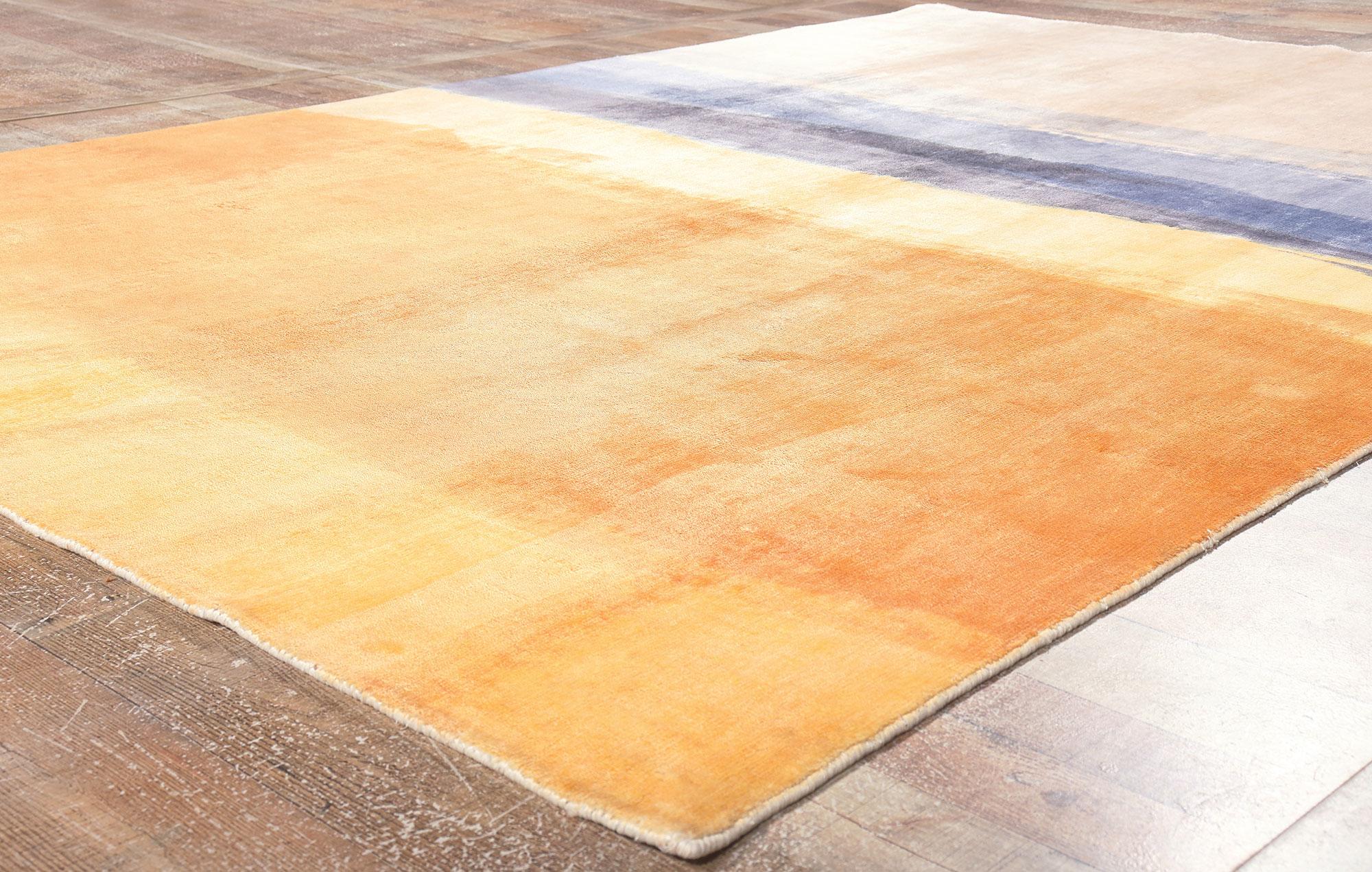 Hand-Knotted Contemporary Abstract Rug Inspired by Mark Rothko's Color Field Abstractions For Sale