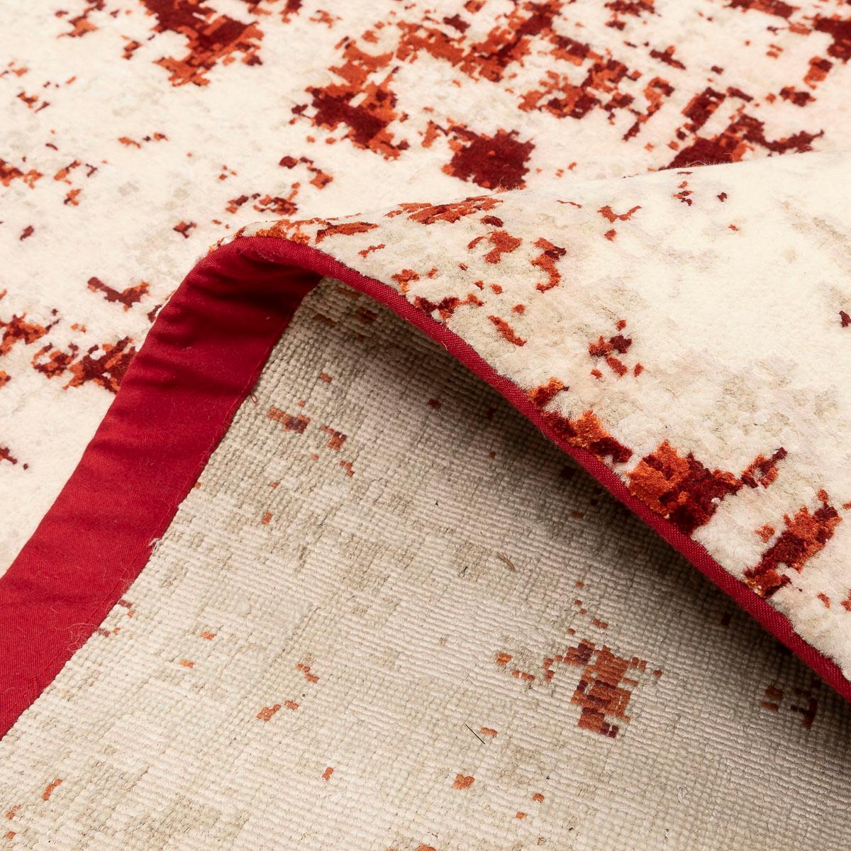 Contemporary Abstract Rug on Red and White Colors 9