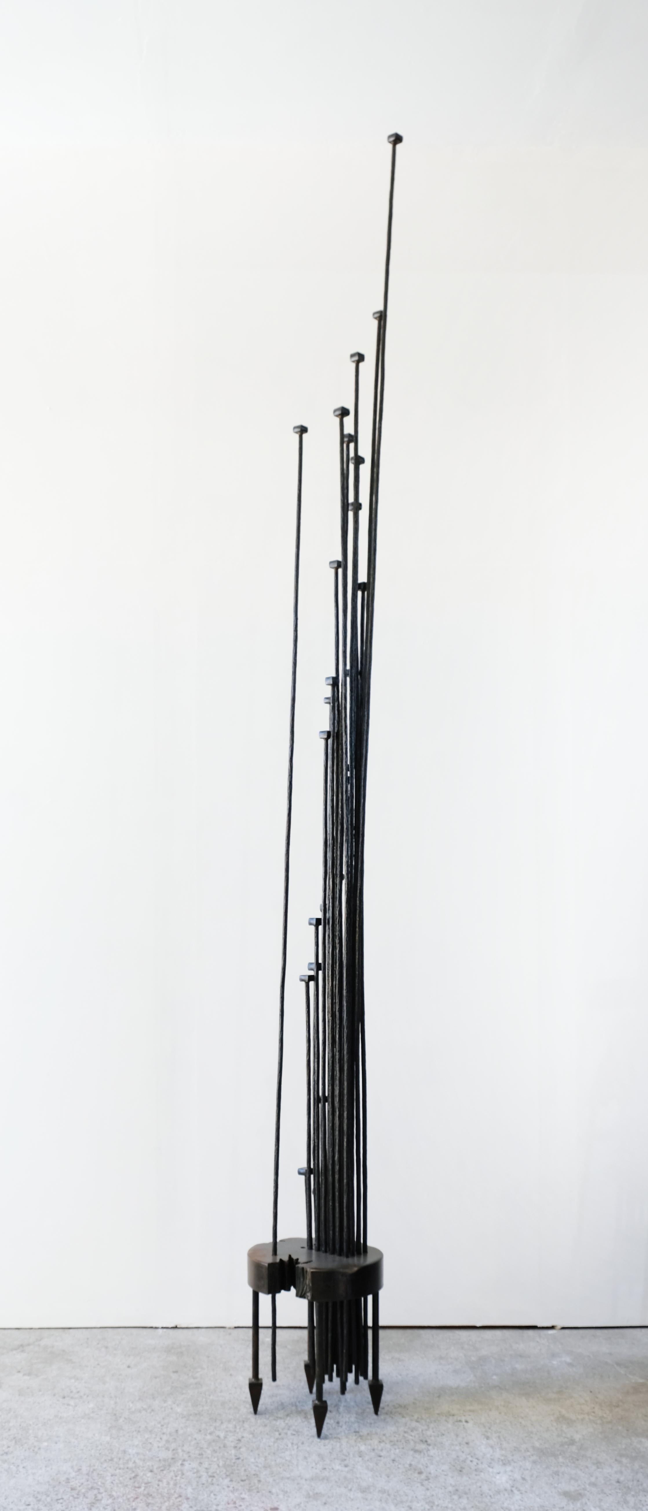 'Dream Accelerator' is a freestanding abstract sculpture from the Thought-Particle series, designed as a 