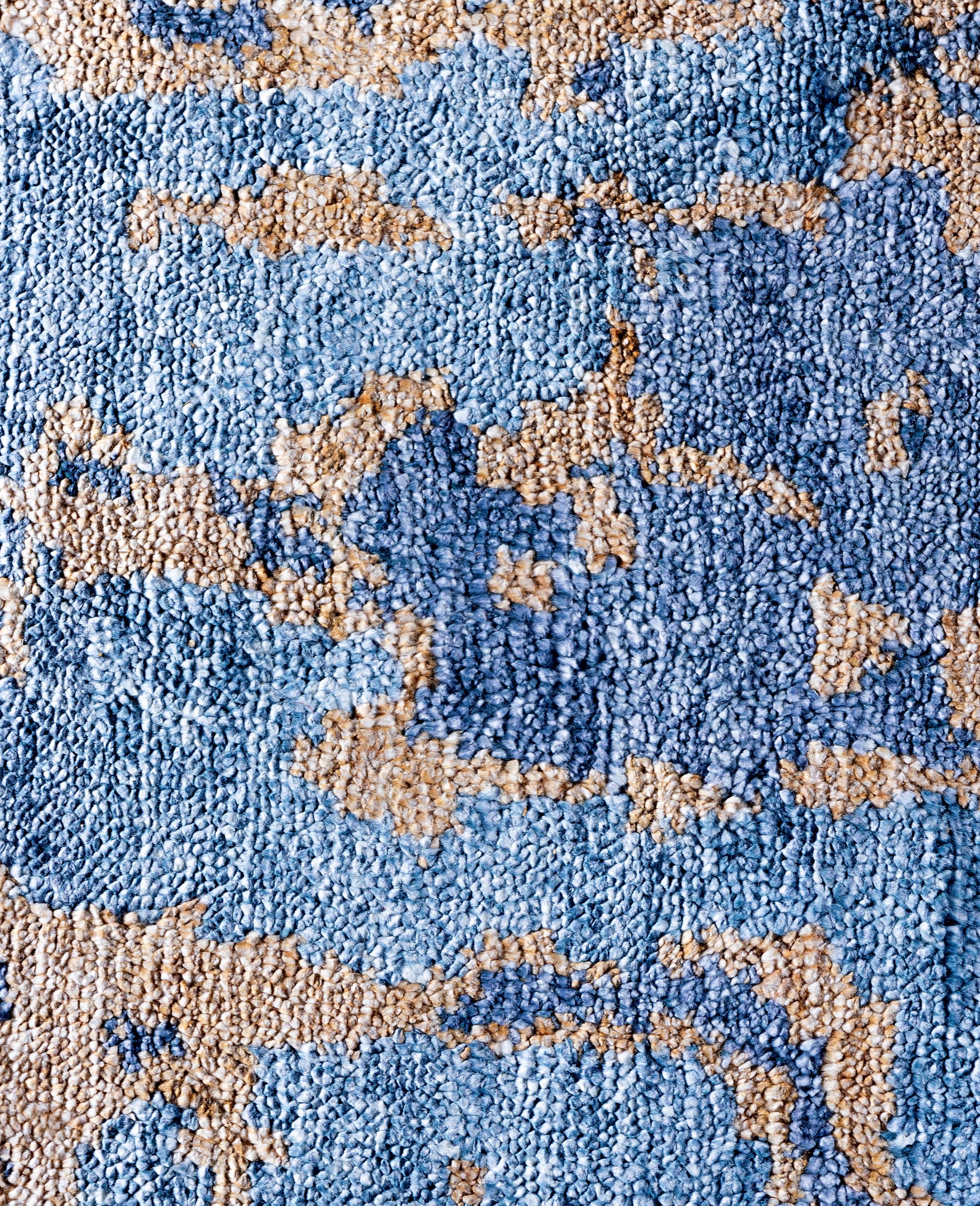 Indiano Contemporary Abstract Silk Hand Knots Rugs Area Rugged Gold 9' 2